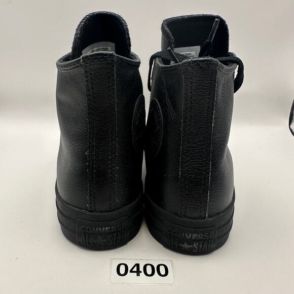 CONVERSE Women's 7 Black MONO Leather Hi Top Sneaker 135251C - Picture 4 of 5